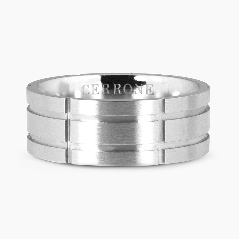 Stainless steel brushed men’s ring