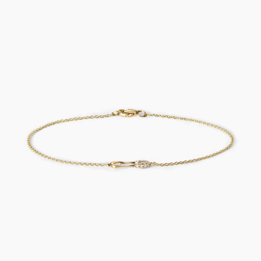 18ct yellow gold bracelet pave set plain bracelet