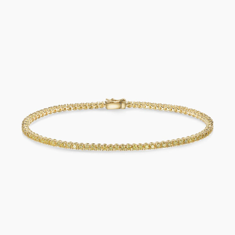 18ct yellow gold fancy yellow diamond tennis bracelet