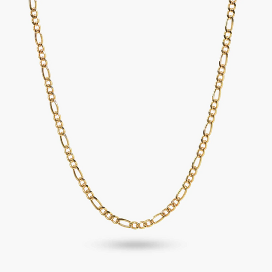 18ct yellow gold 60cm fine figaro link chain