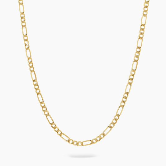 18ct yellow gold 50cm fine figaro link chain with parrot clasp