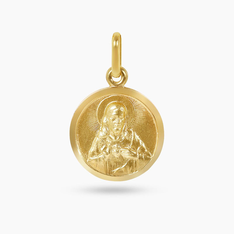 18ct yellow gold "Holy Heart" medallion 15mm front