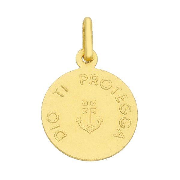18ct yellow gold "Christ Redeemer" 15mm medal the back