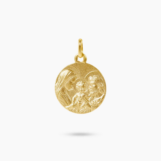 18ct yellow gold Sacred family religious medal