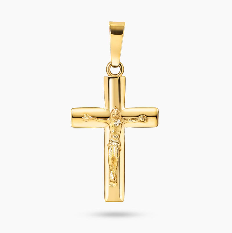 18ct yellow gold crucifix pendant 3cm