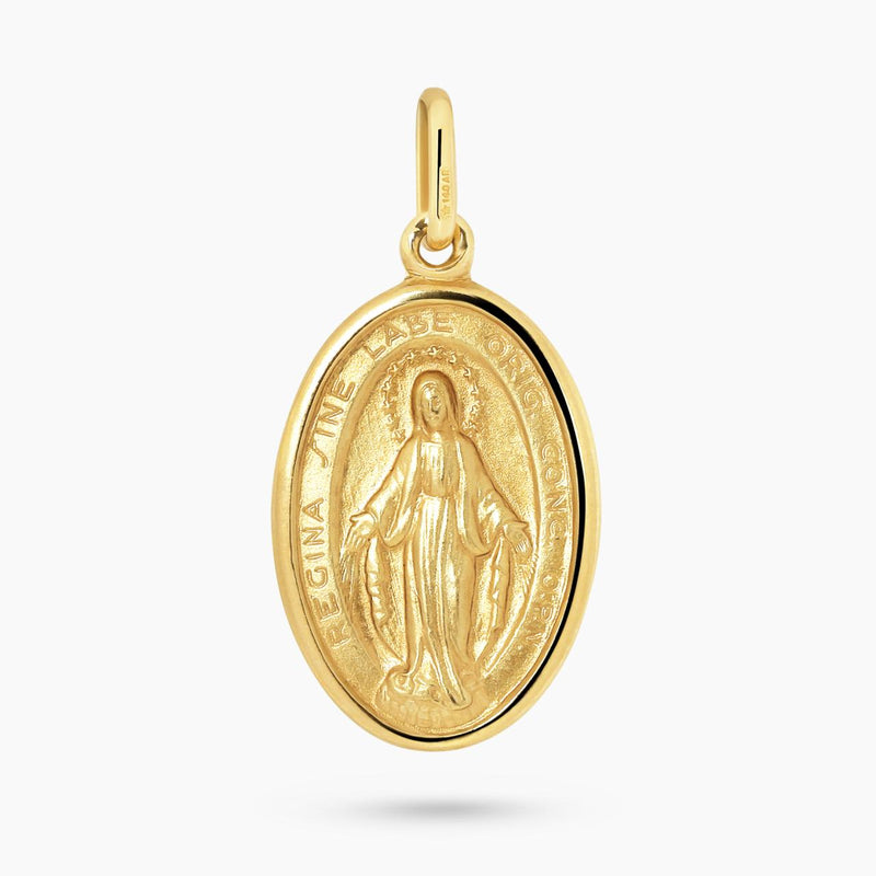 18ct yellow gold "Miraculous" oval medallion front view