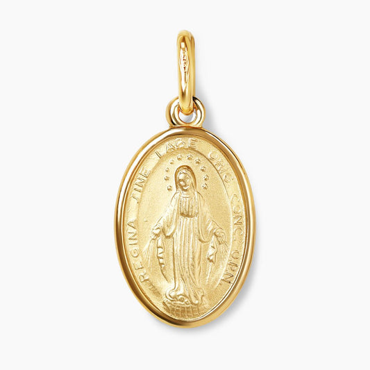 18ct yellow gold "Miraculous" oval medallion
