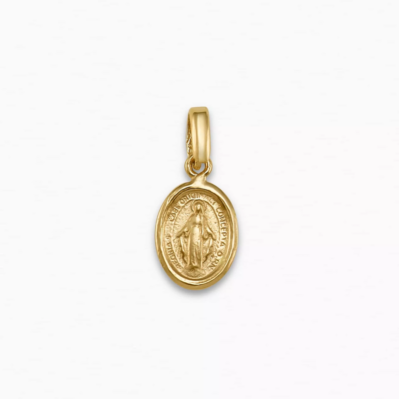 18ct yellow gold Extra Small “Miraculous” oval medal pendant