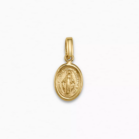 18ct yellow gold Extra Small “Miraculous” oval medal pendant