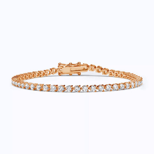 18ct rose gold 52=4.27ct round brilliant cut diamonds tennis bracelet
