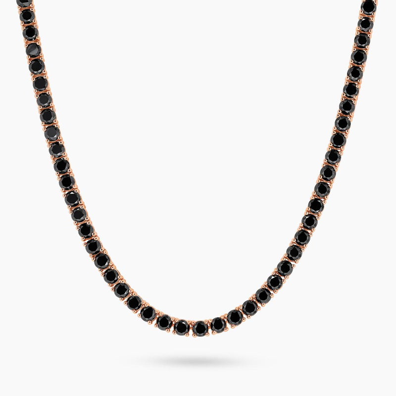 18ct rose gold 16.77ct black diamond tennis necklace