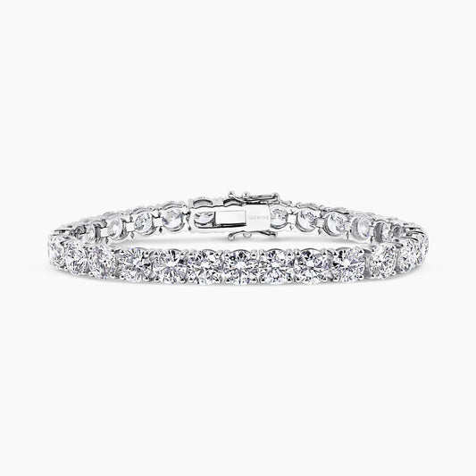 18ct white gold 28=26.29ct RBC diamond tennis bracelet - GIA Certs