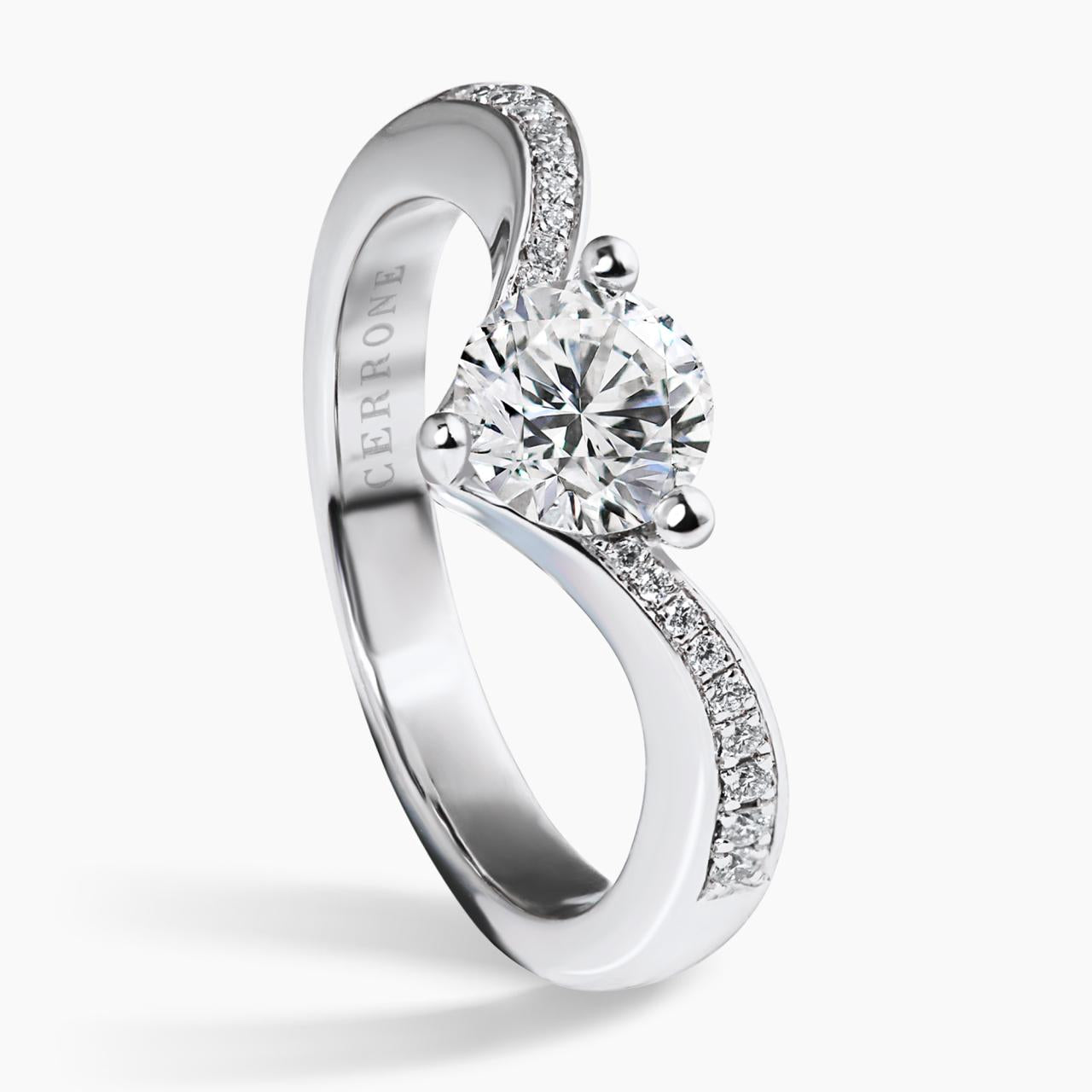 18ct white gold 0.83ct I VS1 round brilliant cut diamond ring