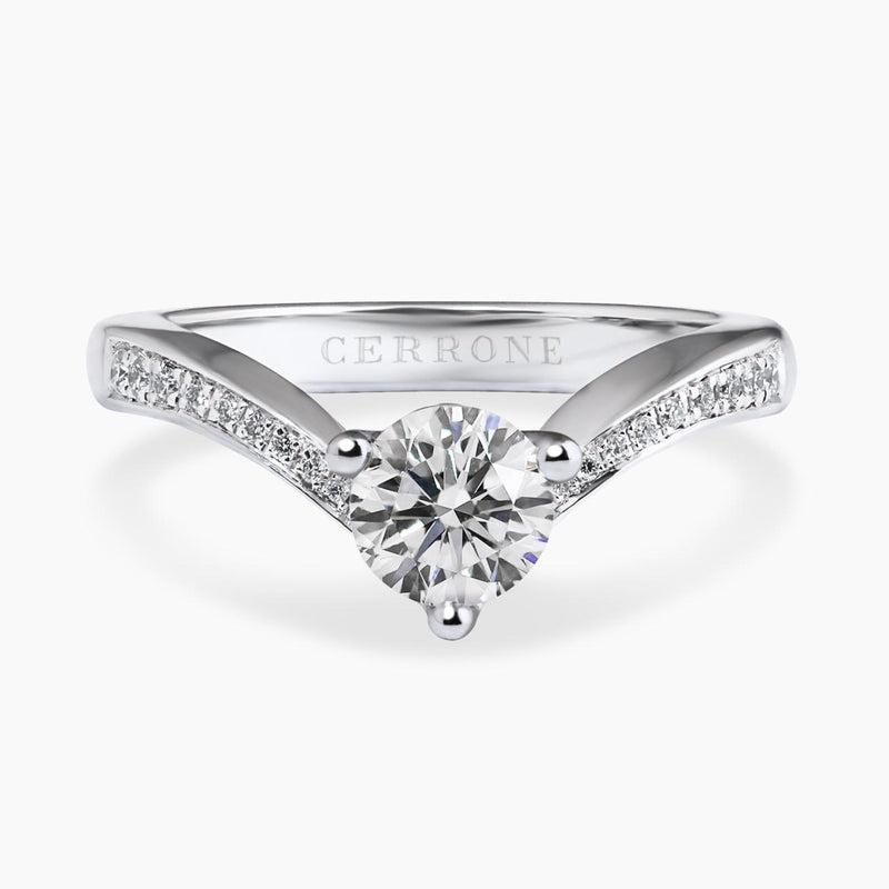 18ct white gold round brilliant cut diamond engagement ring