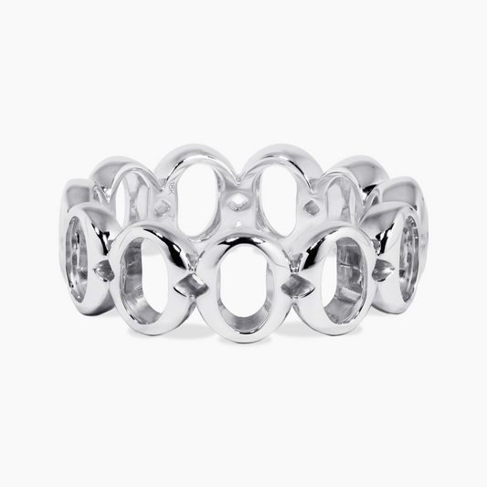 18ct white gold thick ‘O’ ring from the Iconica Collection - Small