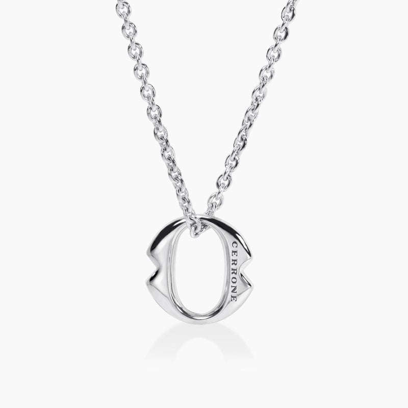 18ct White Gold large diamond ‘O’ necklace from the Iconica Collection