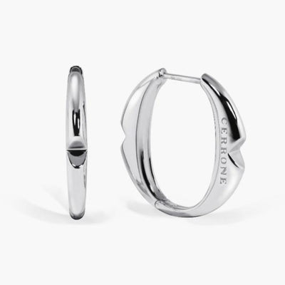 A pair of 18ct white gold large 'O' hoop earrings from the Iconica Collection.