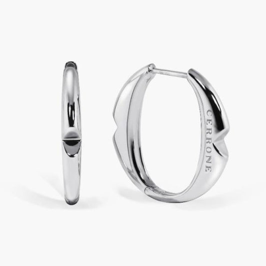 18ct white gold large’O’ hoop earrings from the Iconica Collection