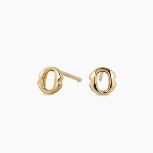 18ct yellow gold small ‘O’ stud earrings from the Iconica Collection. 5mm