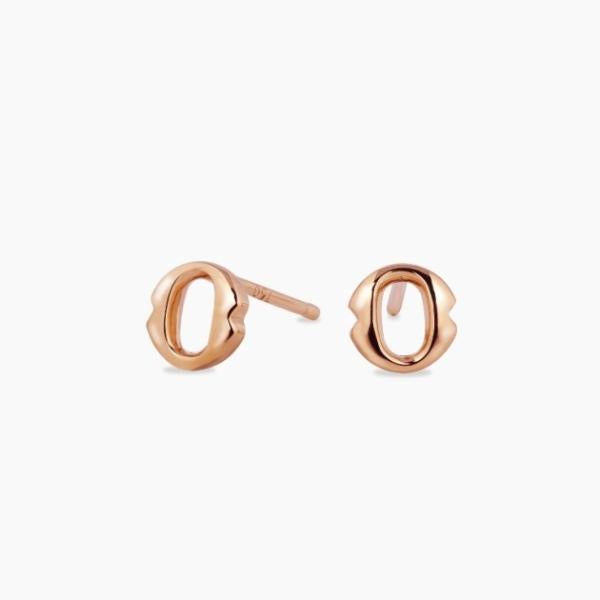18ct rose gold small ‘O’ stud earrings from the Iconica Collection. 5mm