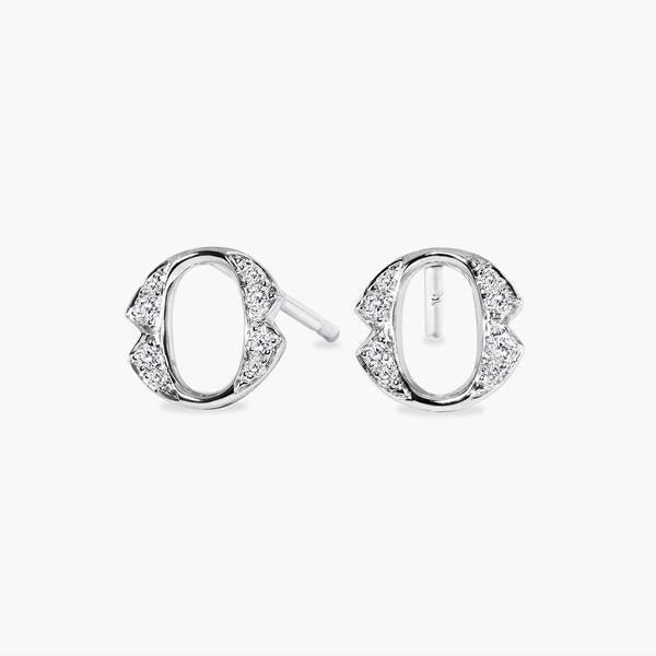 A pair of 18ct white gold large 'O' shaped diamond stud earrings from the Iconica Collection.
