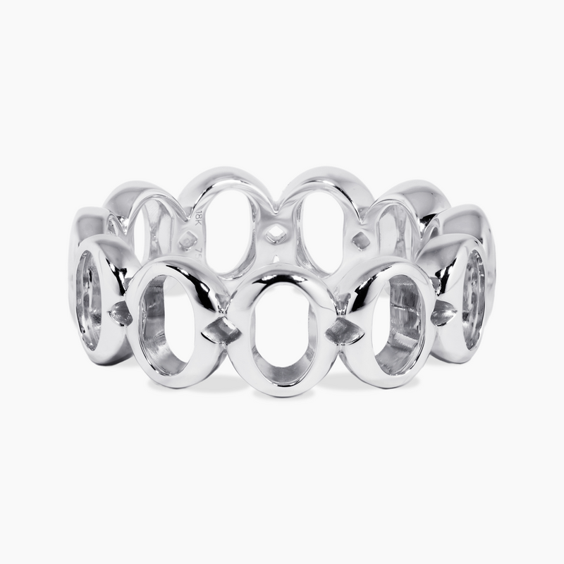 18ct white gold thick ‘O’ ring from the Iconica Collection - Large