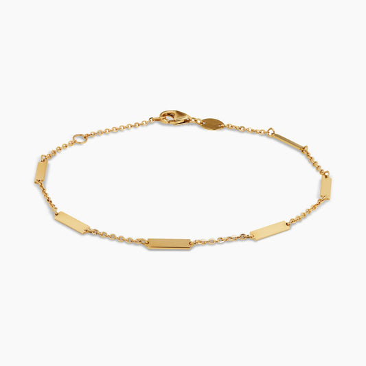 18ct yellow gold bar link and chain bracelet