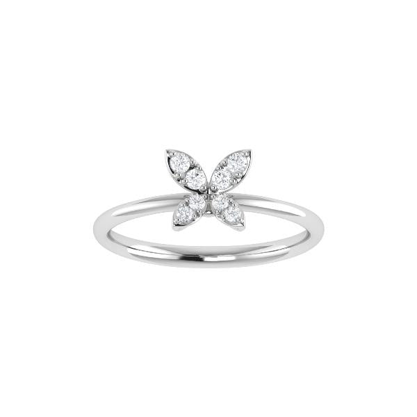 18ct white gold diamond claw set flower ring