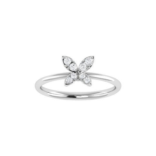18ct white gold diamond claw set flower ring