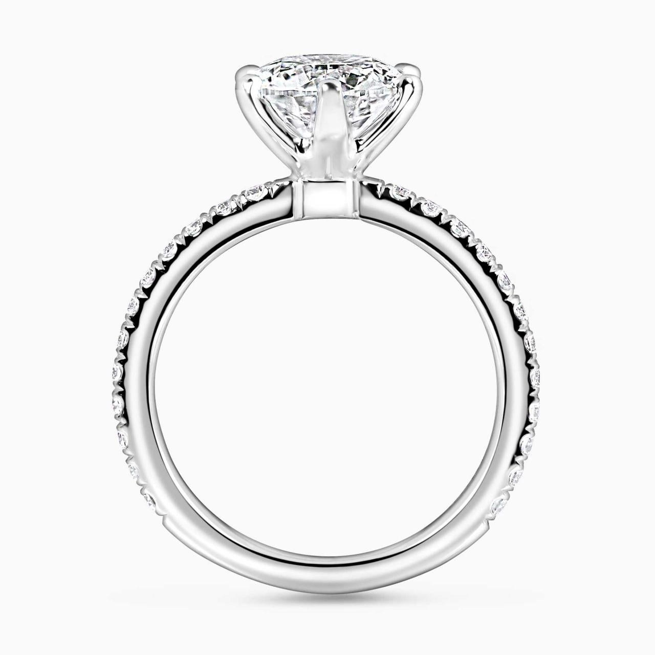 18ct white gold 2.01ct six claw round brilliant cut diamond ring