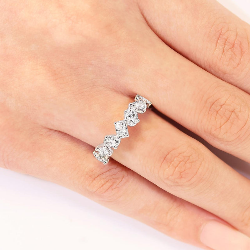18ct white gold full circle diamond ring on the finger