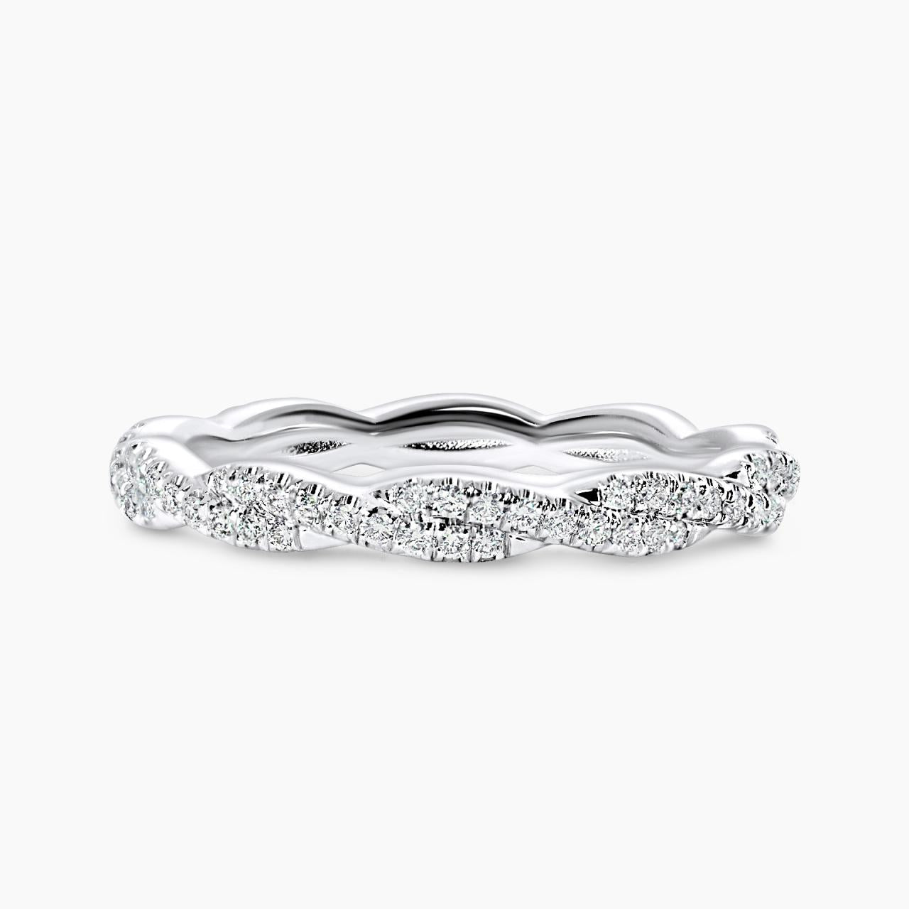 18ct white gold full circle diamond twist ring