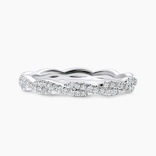 18ct white gold full circle diamond twist ring