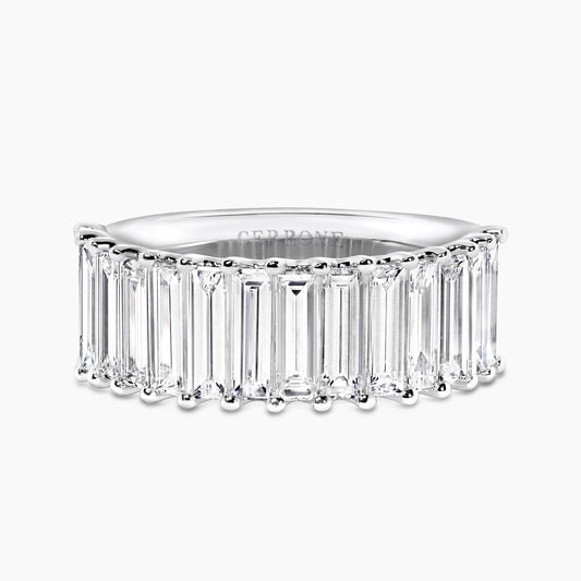 18ct white gold baguette diamond ring