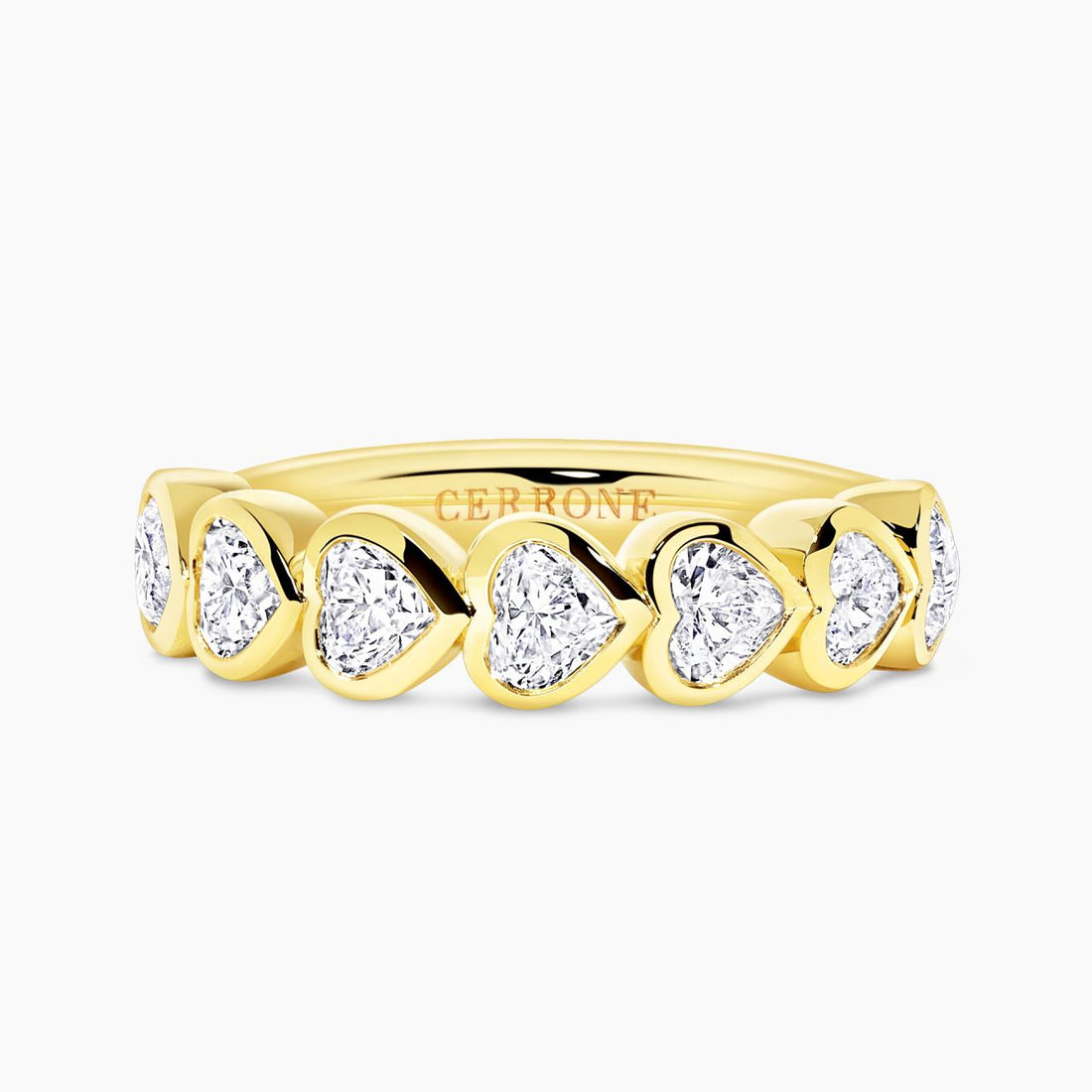 18ct yellow gold heart shape bezel set diamond ring – House of Cerrone