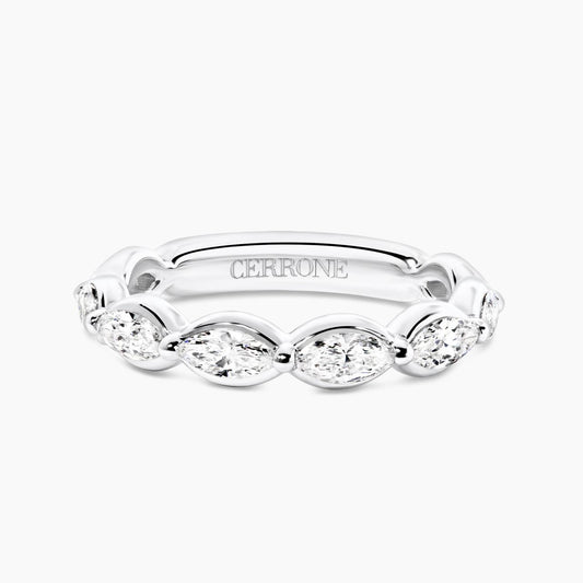 18ct white gold marquise bezel set diamond ring