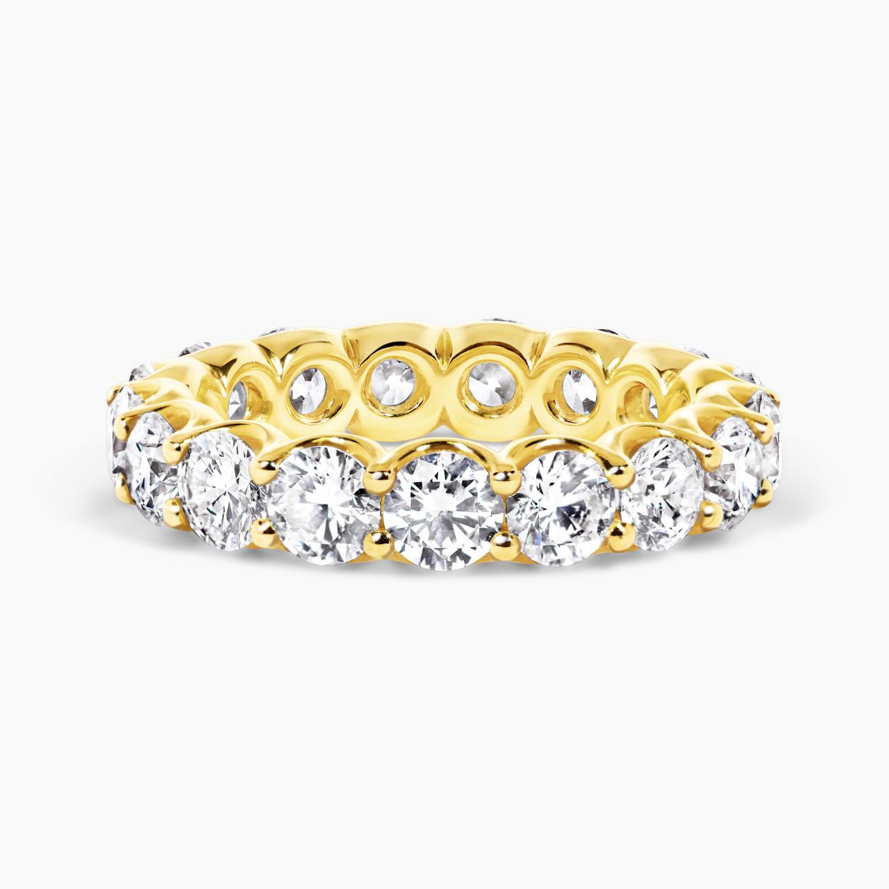 18ct yellow gold round brilliant cut diamond full circle ring