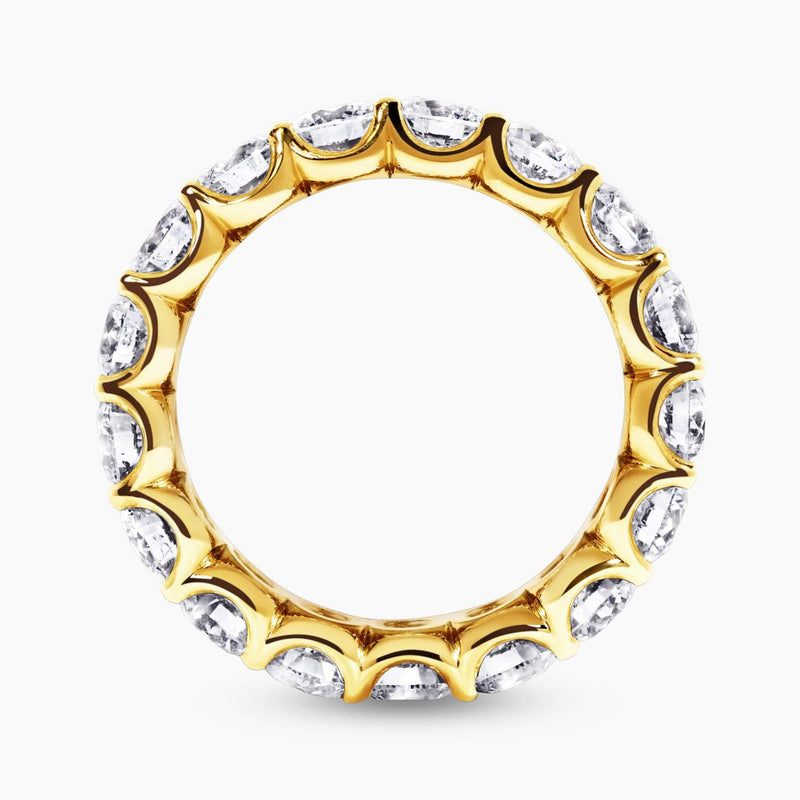 18ct yellow gold round brilliant cut diamond full circle ring side profile