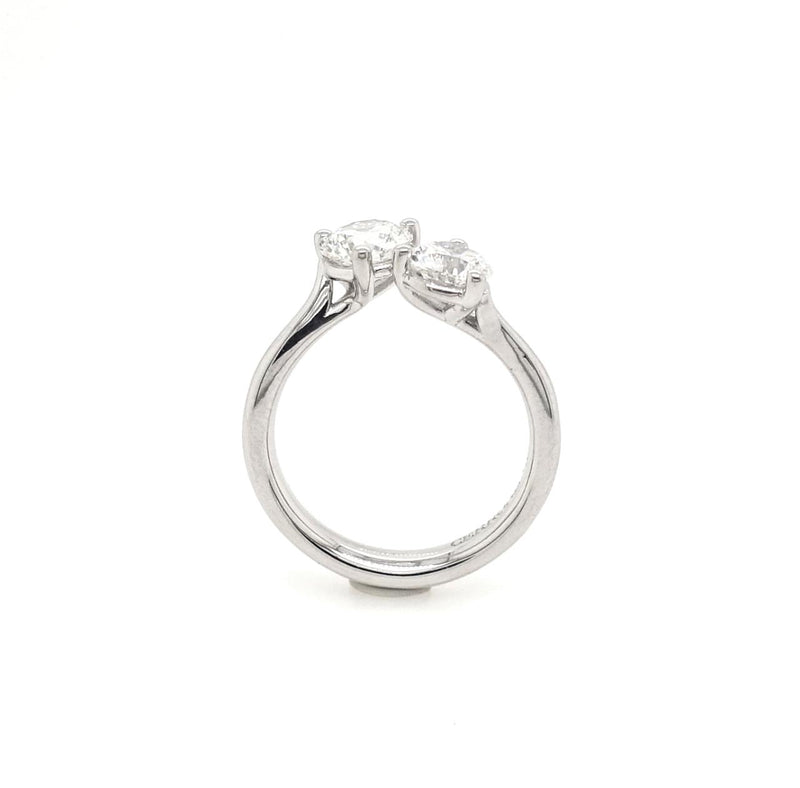 18ct white gold round brilliant cut diamond ring side setting profile