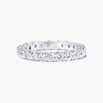 18ct white gold round brilliant cut diamond full circle ring