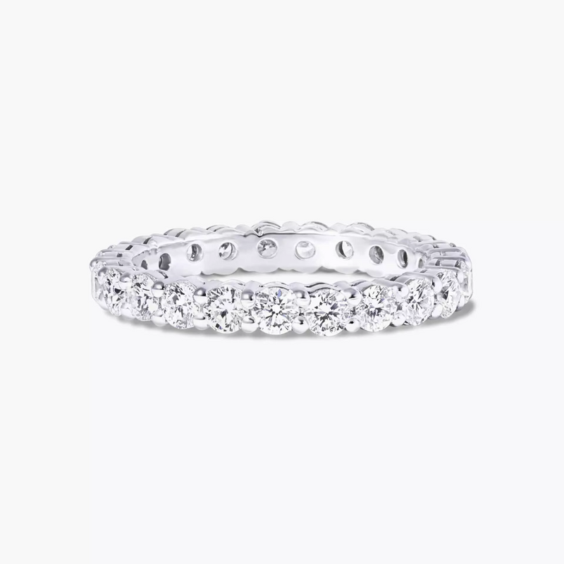 18ct white gold round brilliant cut diamond full circle ring
