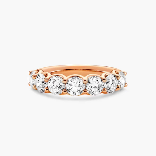 18ct rose gold seven round brilliant cut diamond ring