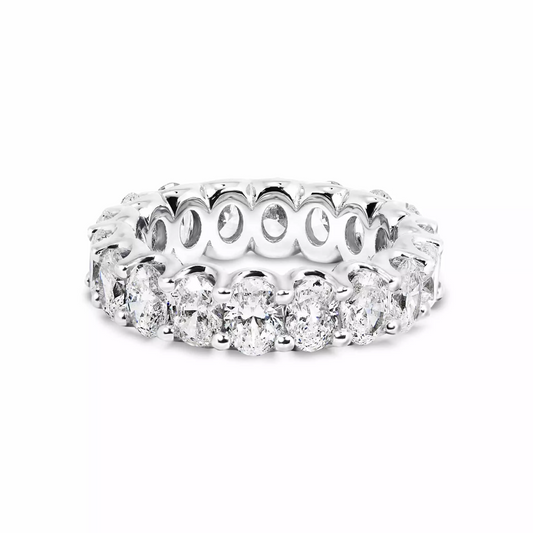 18ct white gold oval cut full circle diamond ring