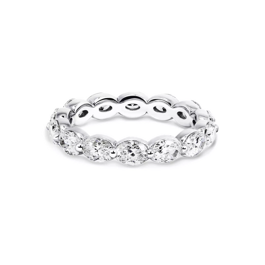 18ct white gold oval brilliant cut full circle diamond band