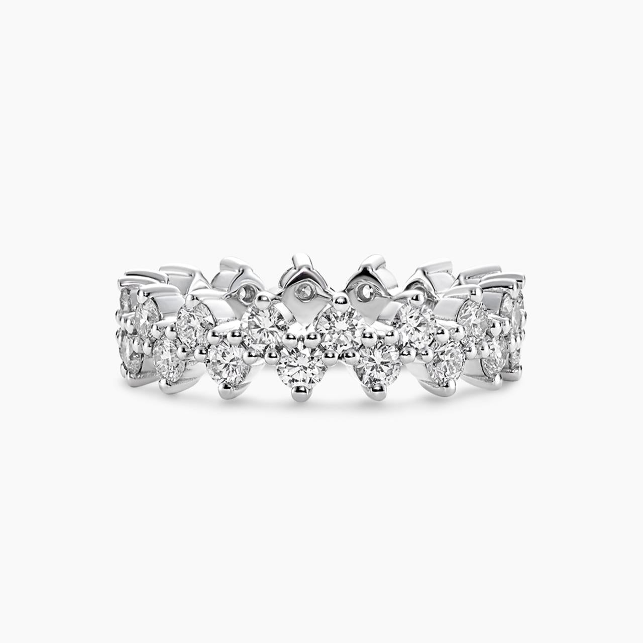18ct white gold round brilliant cut diamond shaped full circle ring