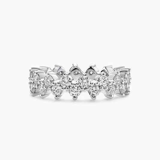 18ct white gold round brilliant cut diamond shaped full circle ring