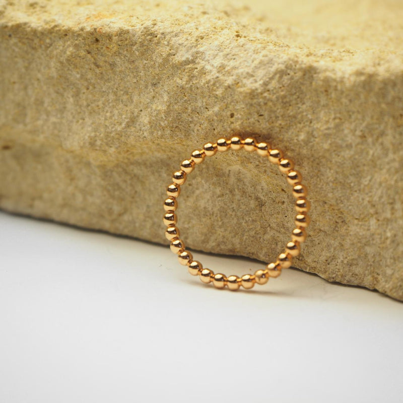 18ct rose gold full circle ball ring