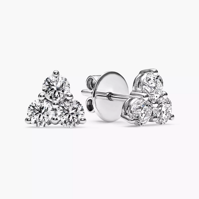 18ct white gold 1.40ct cluster diamond stud earrings