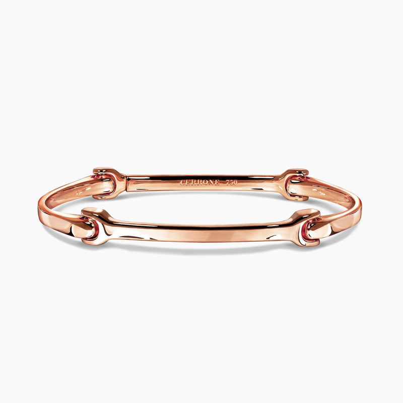 18ct rose gold dog bone bracelet