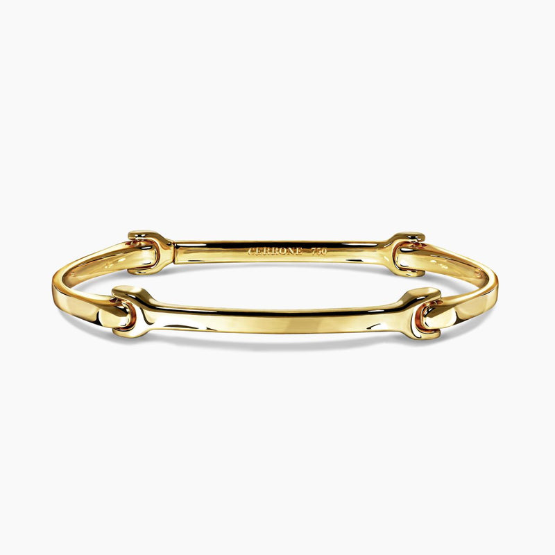 18ct yellow gold dog bone bracelet